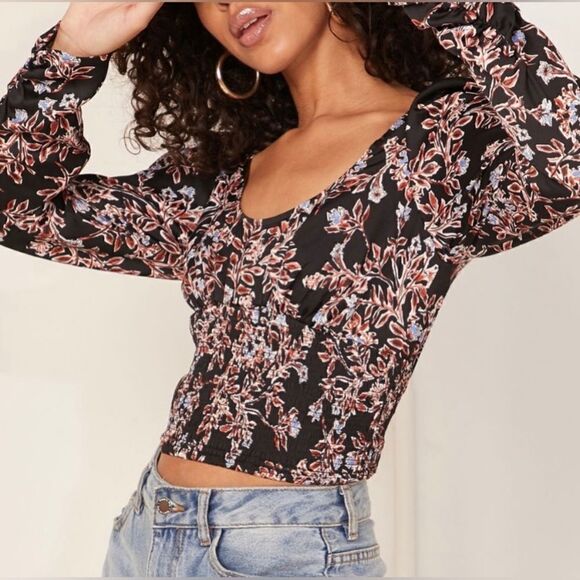 Free People Santiago Scoop Neck Printed Top - Picture 2 of 16